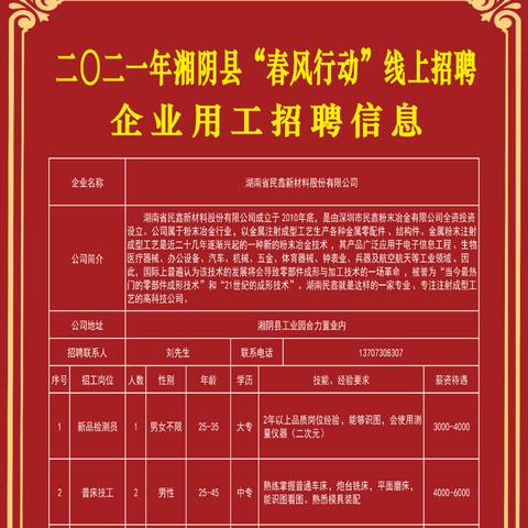 湘阴最新招聘信息汇总
